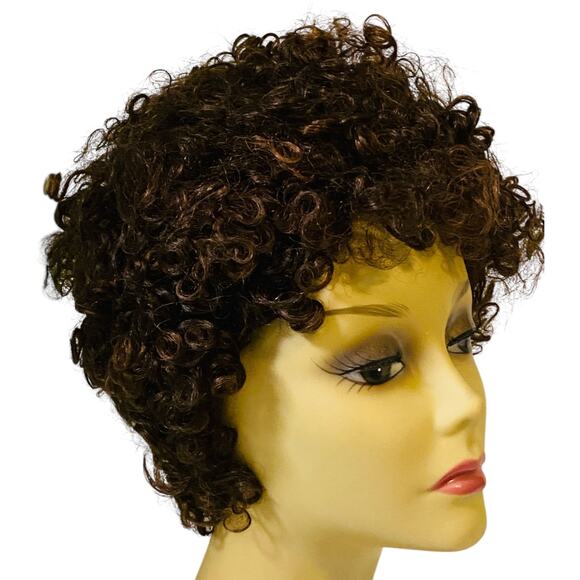 Human Hair Curly Wig ASHRO Color FS430 Brown Copper Women Teens One Size NWT - Picture 1 of 10